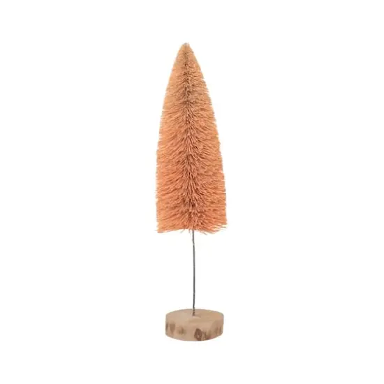Hello Honey&reg; 12" Peach Bottle Brush Tree with Wood Base {1}
