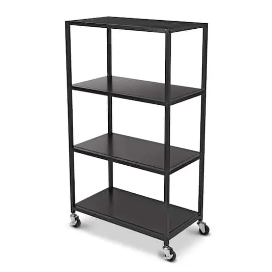Black Heights 4-Tier Rolling Cart by Simply Tidy&reg; {1}