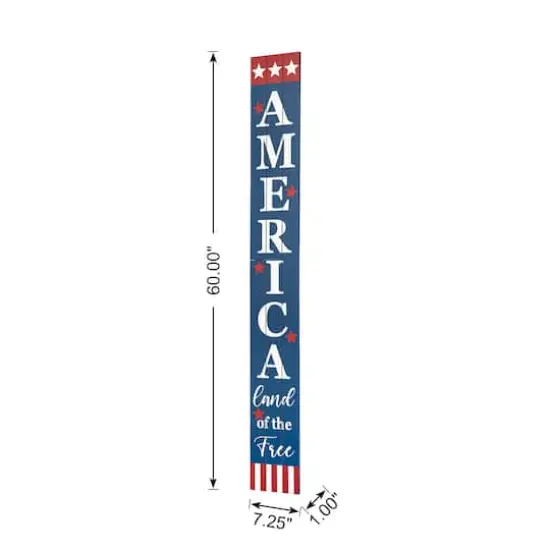 Glitzhome&reg; 60" Wooden Patriotic America Porch Sign {8}