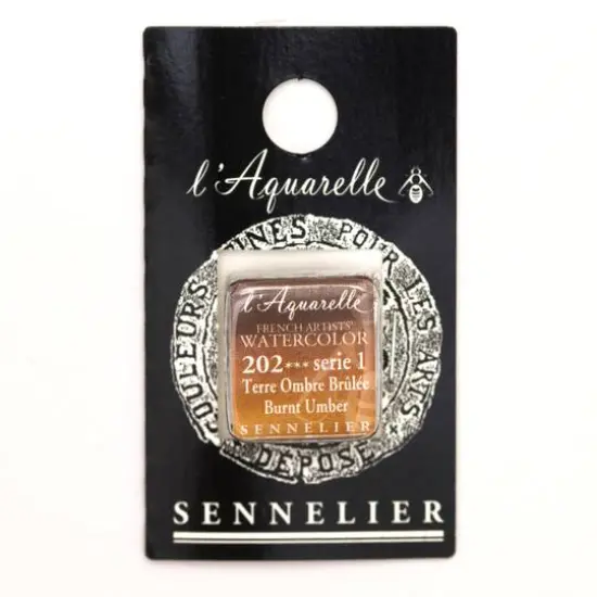 Sennelier French Artists' Watercolor Paint, Half Pan 202 Burnt Umber {1}