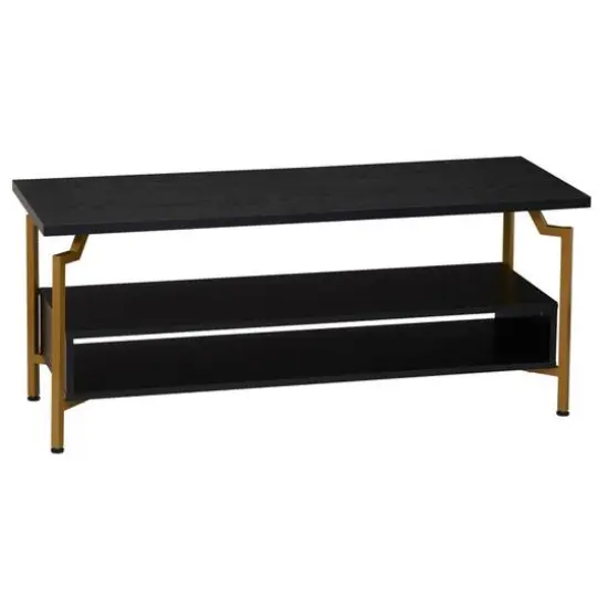 Household Essentials Crown 47" TV Stand with Storage Compartment Black {2}