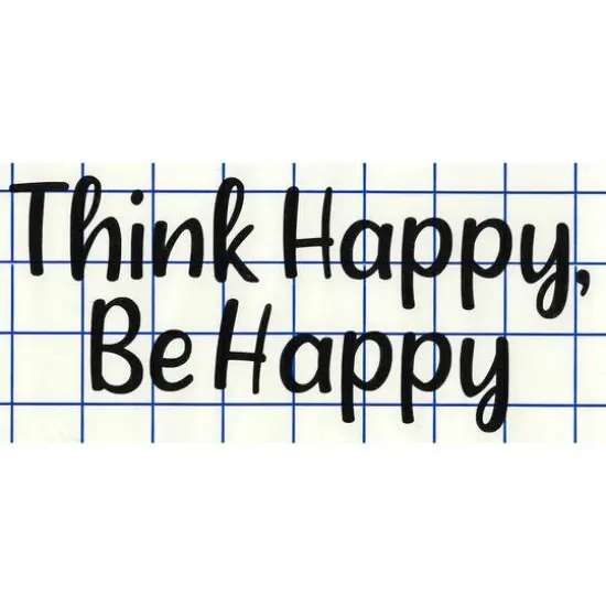 Leisure Arts&reg; Vinyl Matte Black Think Happy, Be Happy Decal {1}