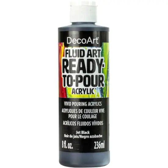 DecoArt&reg; Fluid Art Ready-to-Pour Acrylic&trade; Paint, 8oz. Jet Black {1}