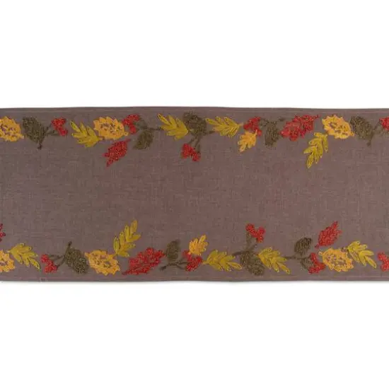 DII&reg; 70" Shimmering Leaves Embroidered Table Runner {4}