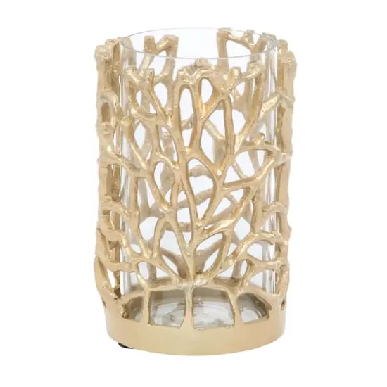 Gold Aluminum Coastal Candle Holder, 8" x 5" x 5" {3}