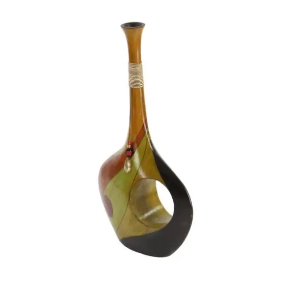 25" Multi Colored Polystone Eclectic Vase {3}