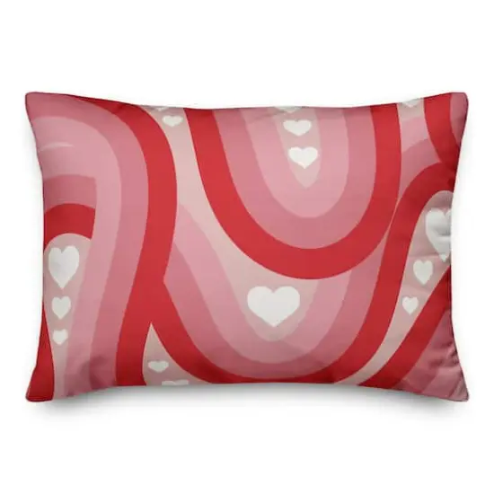 20" Swirly Heart Pattern Accent Pillow {1}