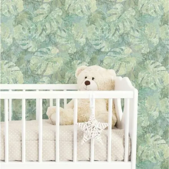 RoomMates Jungle Leaf Canopy Peel & Stick Wallpaper Green/Blue {6}