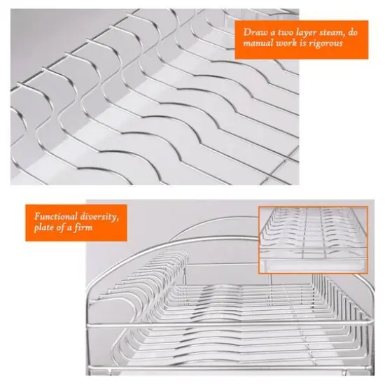 Stainless Steel 2-Tier Dish Rack {4}