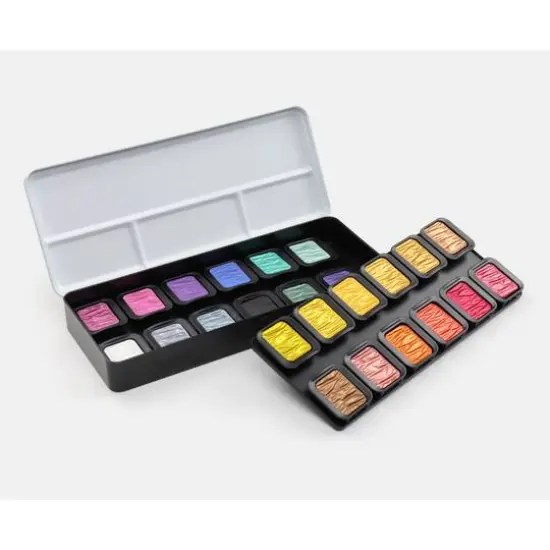 Finetec Pearlescent Colorful Watercolor 24 Color Tin Set {3}