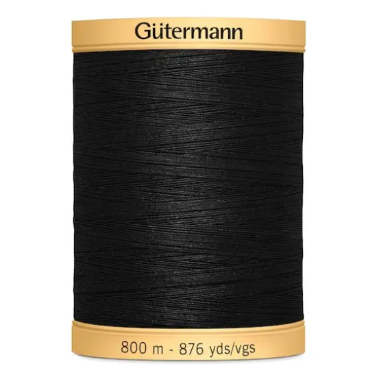 G&uuml;termann Natural Cotton Thread Black {1}