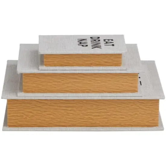 Light Gray Eat Drink Nap Linen Storage Book Box Set {3}