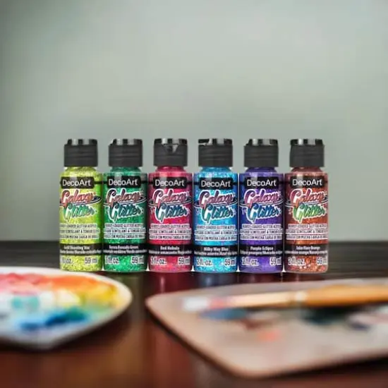 DecoArt&reg; Galaxy Glitter&trade; 6 Color Rainbow Paint Set {1}