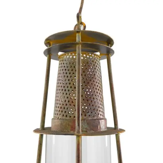 Brown Metal Rustic Lantern, 23" x 9" x 9" {4}