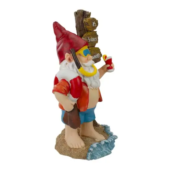 10.5" Red & Blue Beach Gnome Outdoor Garden Statue {4}