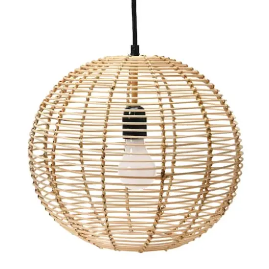 Hello Honey® Modern Boho Handwoven Rattan Globe Pendant Light {1}
