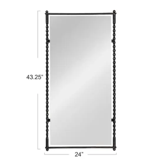 Hello Honey&reg; 47.25" Black Cast Metal Framed Tall Wall Mirror {5}