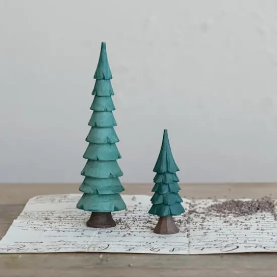 Hello Honey&reg; 6.75" Green & Brown Carved Wood Tree D&eacute;cor {3}