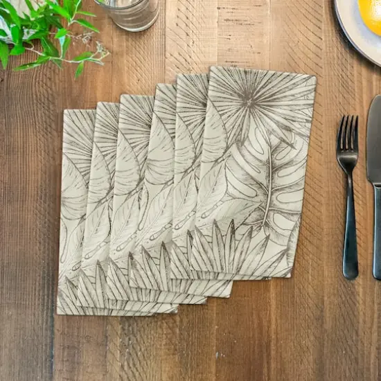 Vintage Palms Cotton Twill Dinner Napkin {3}