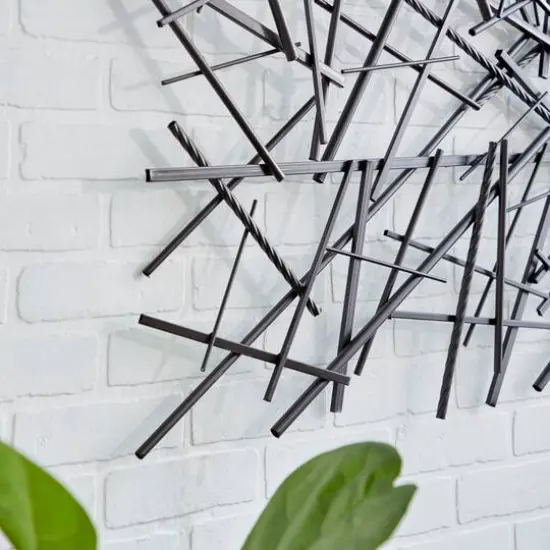 Dark Gray Contemporary Abstract Metal Wall Decoration {4}