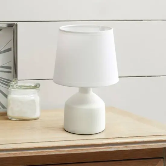 Simple Designs Mini Bocksbeutal Ceramic Table Lamp Off White {5}