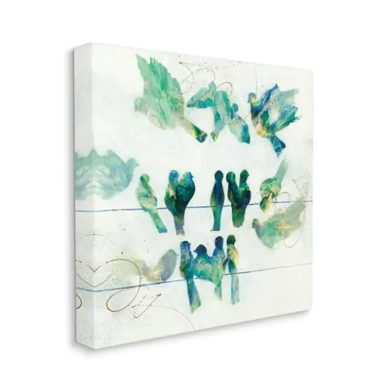 Stupell Industries Birds on Clothes Line Canvas Wall Art {1}