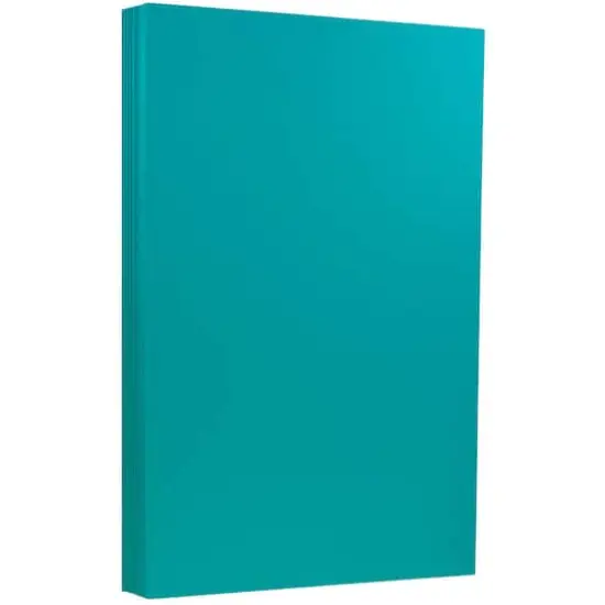 JAM Paper Recycled 8.5" x 14" 65lb. Cardstock, 50 Sheets Sea Blue {1}