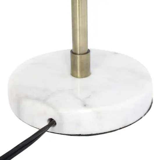 Lalia Home 24" Asymmetrical Marble and Metal Desk Lamp with Black Shade {9}