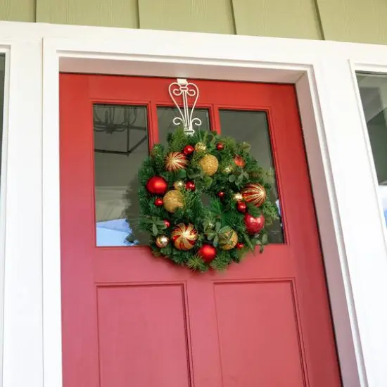 Village Lighting 24" Pre-Lit Christmas Classic Wreath, Clear LED Lights {7}