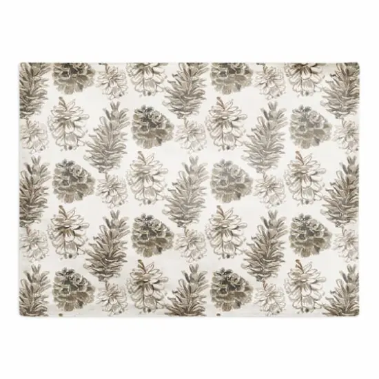 Pine Cones on White Cotton Twill Placemat {1}