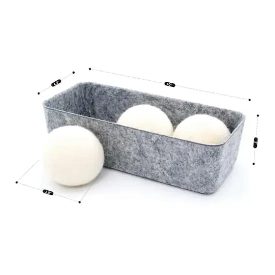 Welaxy Felt 3 Wool Dryer Balls with Gray Storage Tray {4}