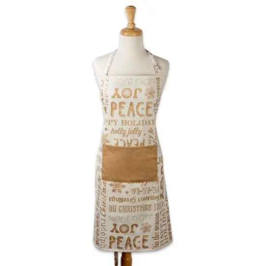 DII&reg; Gold Christmas Collage Chef Apron {4}