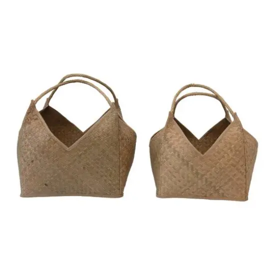 Hello Honey® Natural Square Seagrass Basket with Handles Set {1}