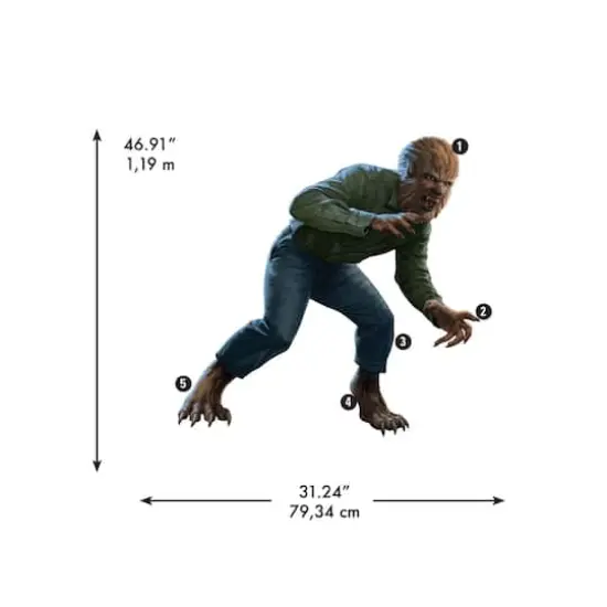 RoomMates Classic Monsters The Wolfman Giant Peel & Stick Wall Decals {4}