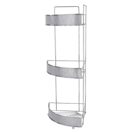 Bath Bliss Pave Diamond Design 3-Tier Corner Bath Shelf {8}