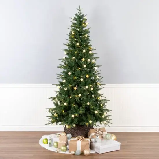 6ft. Pre-Lit Duxbury Slim Artificial Christmas Tree, Dual Color&reg; LED Lights {3}