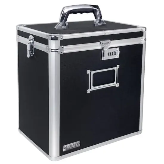 Vaultz Black Vinyl Record Storage Case {7}