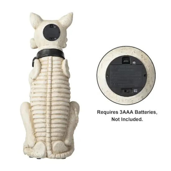 Glitzhome&reg; 20.5" Lighted Halloween Skeleton Dog Porch D&eacute;cor with Timer {8}