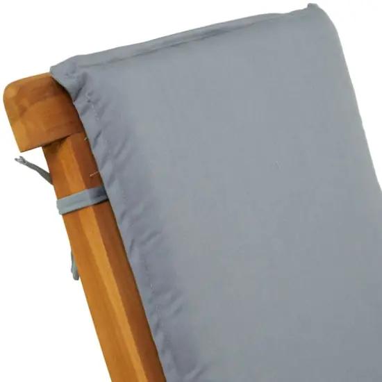 36" Brown Teak Wood Folding Outdoor Dining Chair With Cushions Set {4}