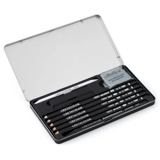 Cretacolor Deep Black 10 Piece Drawing Set {5}
