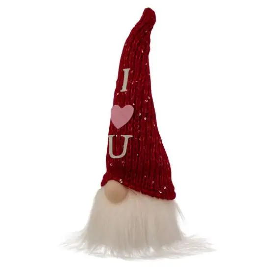11.5" Red Knit 'I Love You' Hat Valentine's Day Gnome {6}