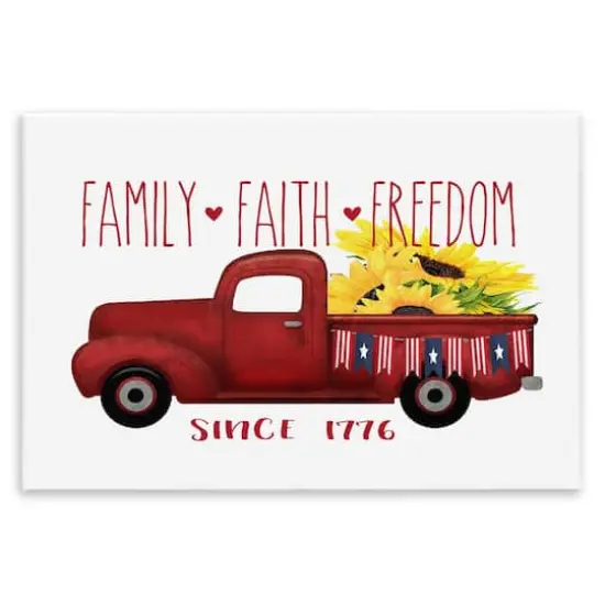 Stupell Industries Family Faith Freedom Americana Floral Country Truck Wall Plaque Art {1}