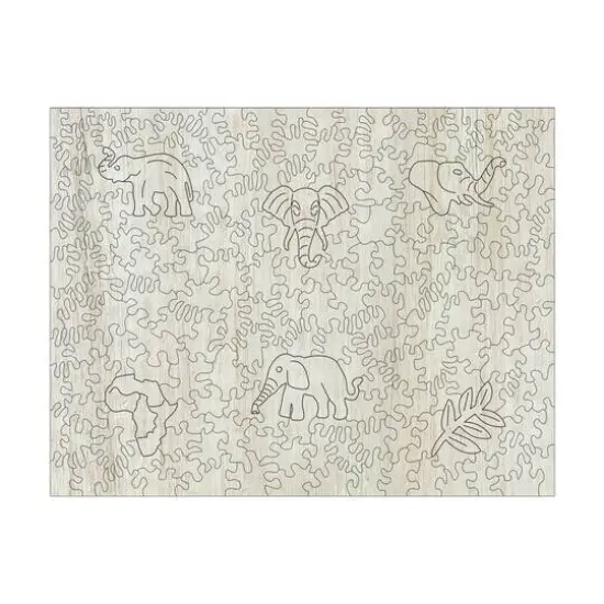 Wooden Jigsaw Puzzle Set - Elephant & Sprung: 406 Pcs {7}