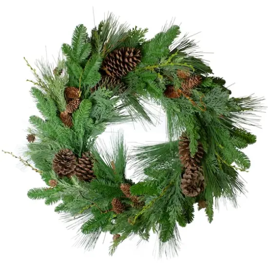 32" Cedar & Pinecone Wreath {4}