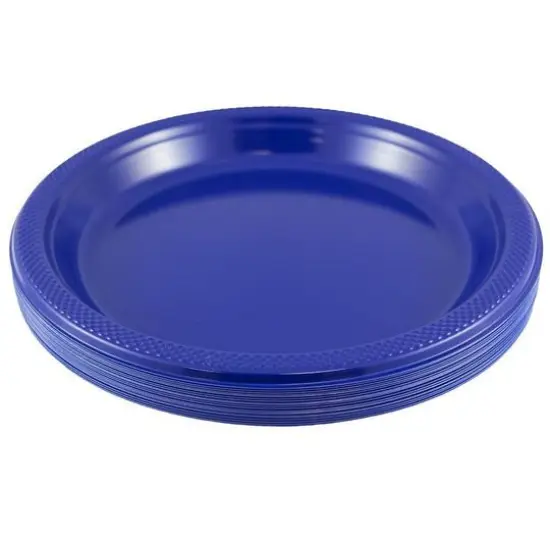 JAM Paper 10.25" Royal Blue Plastic Party Plates, 20ct. Assorted {3}