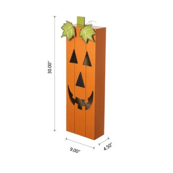 Glitzhome® 30" Lighted Halloween Wooden Pumpkin Porch Décor with Timer {17}