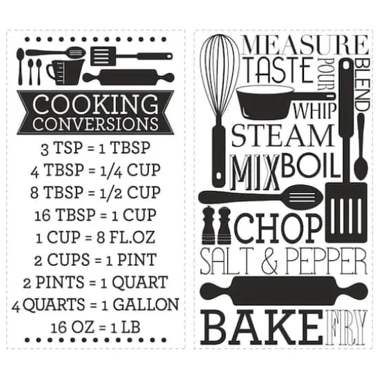 RoomMates Cooking Conversions Peel & Stick Wall Decals {1}