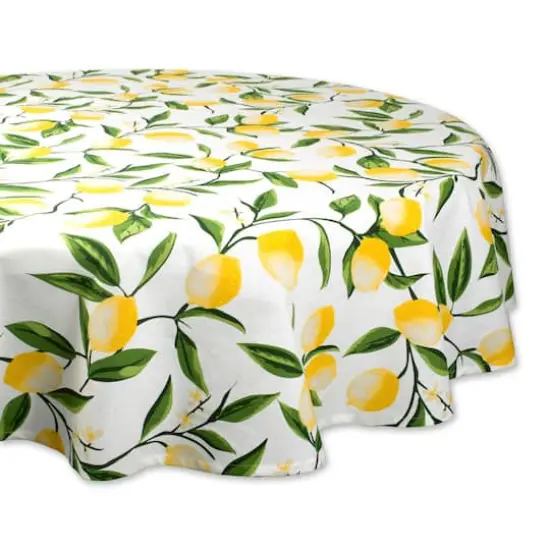 DII&reg; 70" Round Lemon Bliss Print Tablecloth {1}