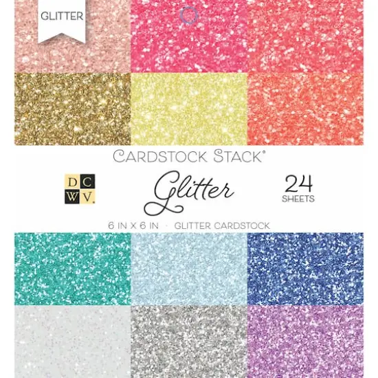 DCWV&reg; Glitter Cardstock Stack&reg; Paper Pad, 6" x 6" {1}