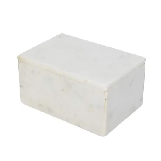 Hello Honey&reg; White Marble Box Storage Container with Lid {1}
